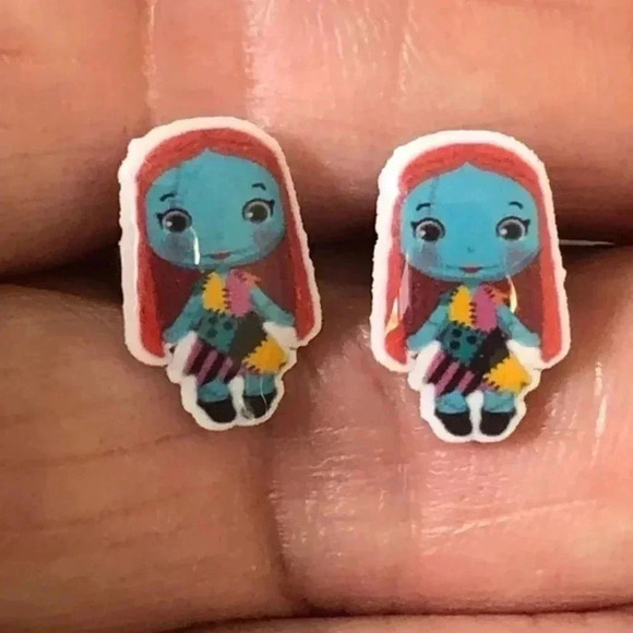 Sally Stitches Skellington Nightmare Before Christmas Earrings - Picture 1 of 2